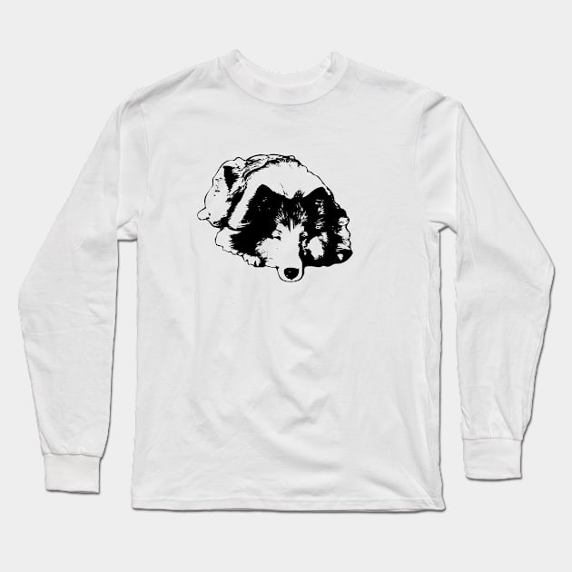 Rough Collie Minimalist Long Sleeve T-Shirt by ElegantCat